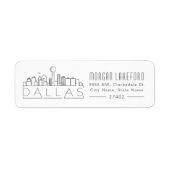 Dallas, Texas Stylized Skyline | Etiket (Voorkant)
