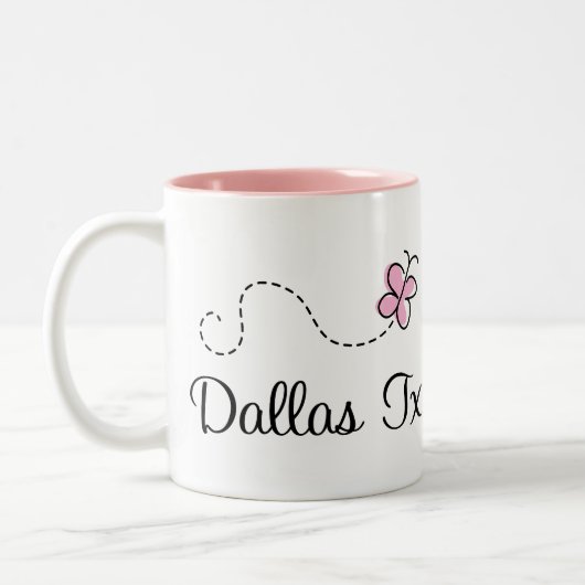 Dallas Texas T-shirt Tweekleurige Koffiemok (Links)