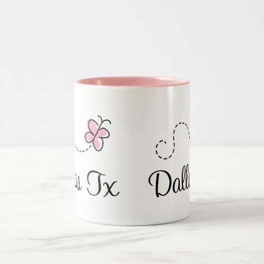  Dallas Texas T-shirt Tweekleurige Koffiemok (Center)