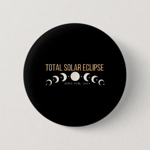 Dallas Texas Totale Zonsverduistering 2024 8 april Ronde Button 5,7 Cm