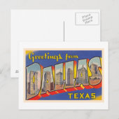 Dallas Texas TX  Briefkaart met grote letters (Voorkant / Achterkant)