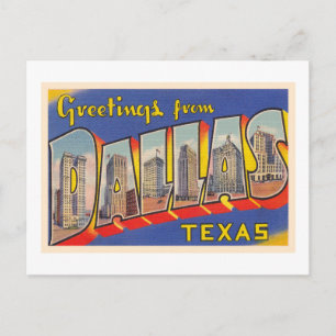 Dallas Texas TX Briefkaart met grote letters