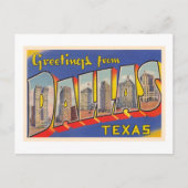 Dallas Texas TX  Briefkaart met grote letters (Voorkant)