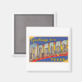 Dallas Texas TX Briefkaart met grote letters Magneet (Voorkant / Achterkant)