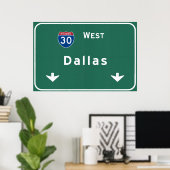 Dallas Texas tx Interstate Highway Freeway Road : Poster (Thuiskantoor)
