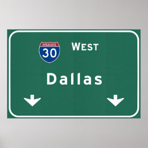 Dallas Texas tx Interstate Highway Freeway Road : Poster