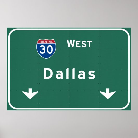 Dallas Texas tx Interstate Highway Freeway Road : Poster (Voorkant)