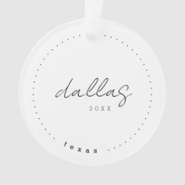 Dallas Texas TX Travel United States Simple Ornament