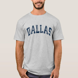 Dallas Texas TX  Varsity Sport Navy Tekst T-shirt