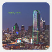 Dallas, Texas uitzicht, Vierkante Sticker (Voorkant)