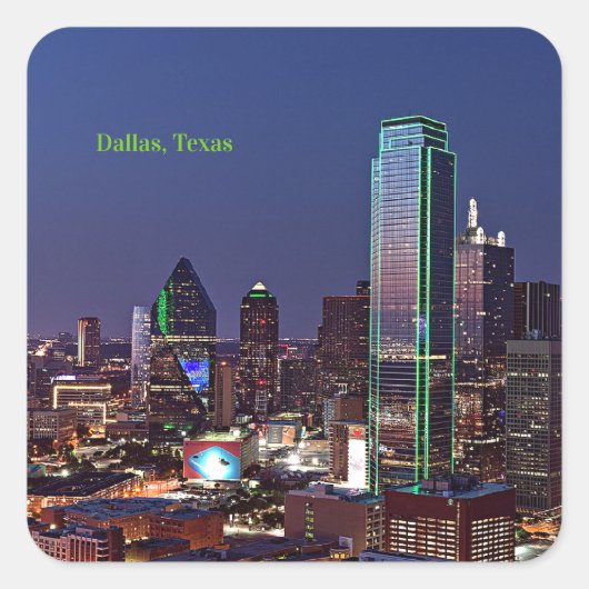 Dallas, Texas uitzicht, Vierkante Sticker (Voorkant)