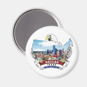 Dallas, Texas USA Bald Eagle Magneet (Voorkant / Achterkant)