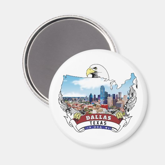 Dallas, Texas USA Bald Eagle Magneet (Voorkant / Achterkant)
