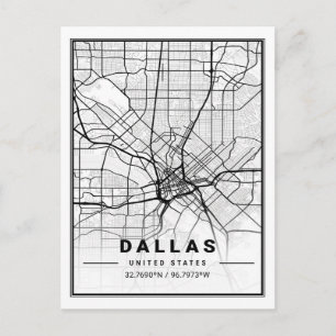 Dallas Texas USA Travel City Map Poster Briefkaart