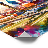 Dallas Texas USA Travel Places waterverf Poster (Hoek)