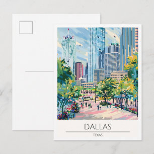 Dallas Texas USA Vintage Kunst Illustratie Reizen Briefkaart