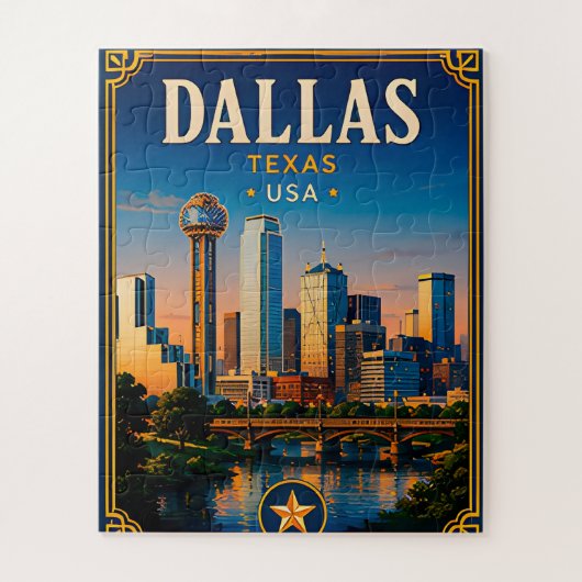 ⭐ Dallas Texas Vakantieherinnering Legpuzzel (Verticaal)