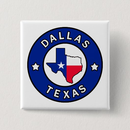 Dallas Texas Vierkante Button 5,1 Cm (Voorkant)