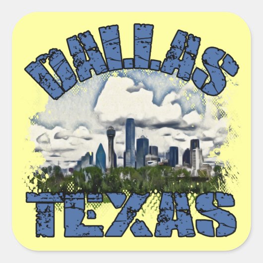 Dallas, Texas Vierkante Sticker (Voorkant)