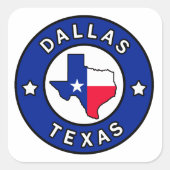 Dallas Texas Vierkante Sticker (Voorkant)
