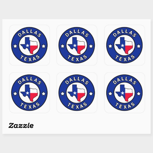 Dallas Texas Vierkante Sticker (Vel)