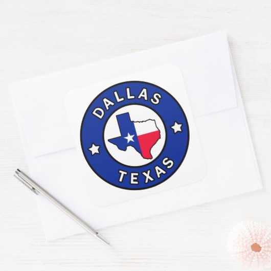 Dallas Texas Vierkante Sticker (Envelop)