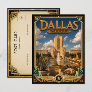 Dallas Texas Vintage Art Deco Gouden Tijdperk Briefkaart
