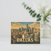 Dallas Texas Vintage Reizen Briefkaart (Staand voorkant)