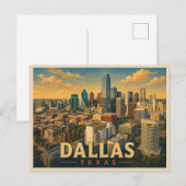 Dallas Texas Vintage Reizen Briefkaart (Voorkant / Achterkant)