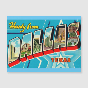 Dallas, Texas Vintage reizen magnetische Kaart