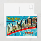 Dallas, Texas Vintage Travel Briefkaart (Voorkant / Achterkant)