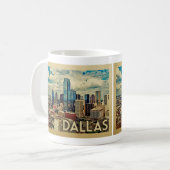Dallas Texas Vintage Travel Koffiemok (Voorkant links)