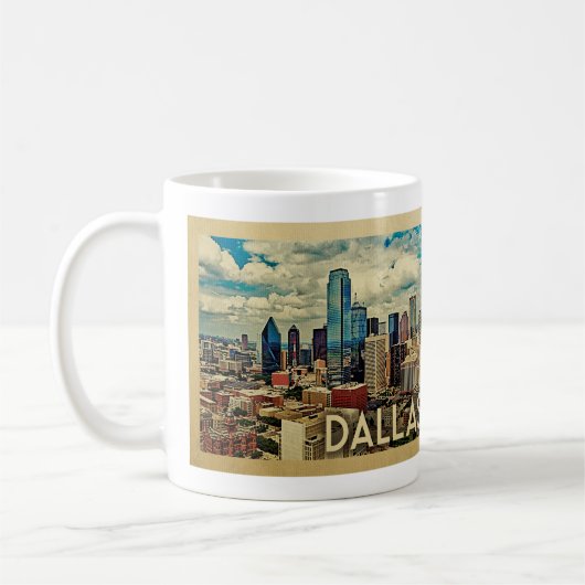 Dallas Texas Vintage Travel Koffiemok (Links)
