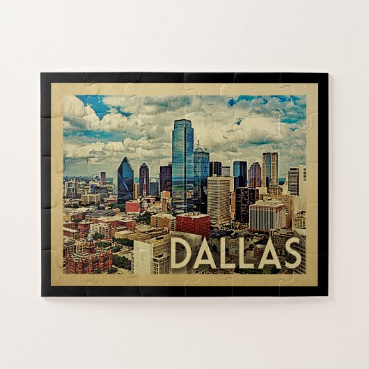 Dallas Texas Vintage Travel Legpuzzel (Horizontaal)
