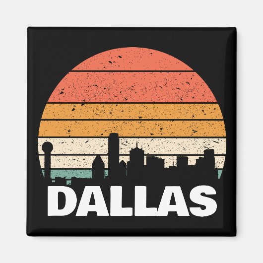 DALLAS TEXAS VINTAGE ZONSONDERGANG MAGNEET (Voorkant)