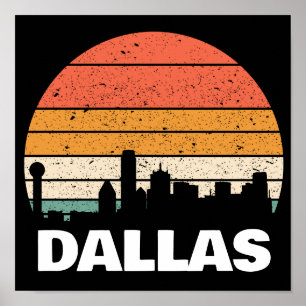 DALLAS TEXAS VINTAGE ZONSONDERGANG POSTER
