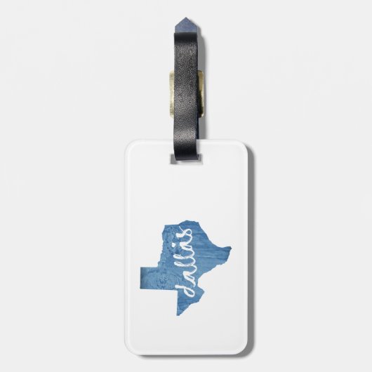 Dallas, Texas Wood Grain Bagagelabel (Achterkant verticaal)