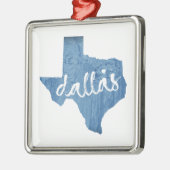 Dallas, Texas Wood Grain Metalen Ornament (Links)