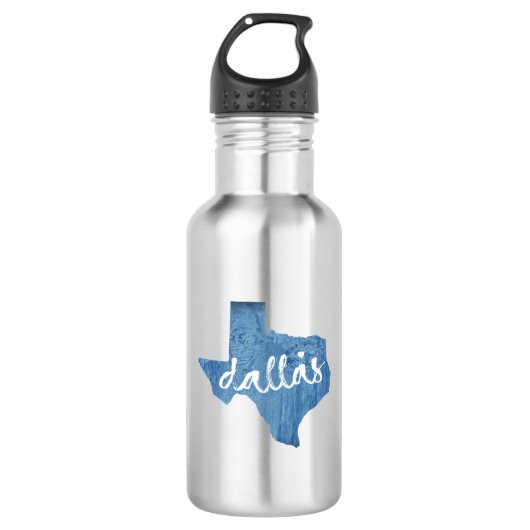 Dallas, Texas Wood Grain Waterfles (Voorkant)