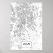 Dallas, Texas (zwart op wit) Poster (Voorkant)