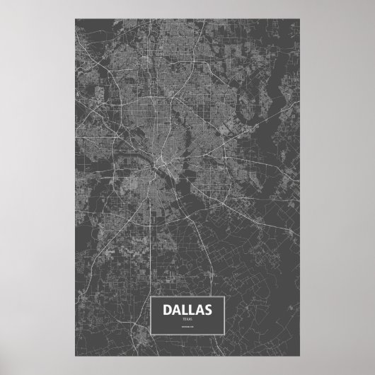 Dallas, Texas (zwart wit) Poster (Voorkant)