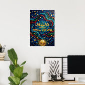 Dallas thuisbasis van het WK 2026 met kronkels Poster (Thuiskantoor)