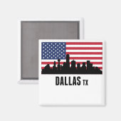 Dallas TX Amerikaanse vlag Magneet (Voorkant / Achterkant)