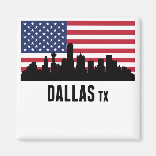 Dallas TX Amerikaanse vlag Magneet (Voorkant)