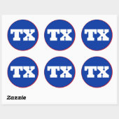 Dallas (TX) - blauw x wit x rood Ronde Sticker (Vel)