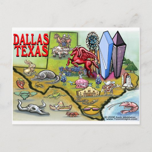 Dallas TX Briefkaart (Voorkant)