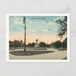 Dallas TX, Central Park, 1910 Vintage geïnspireerd Briefkaart