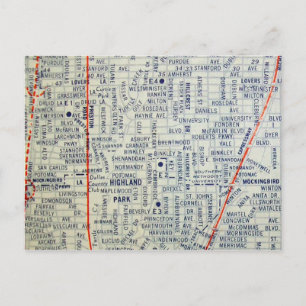 DALLAS, TX  Map Briefkaart