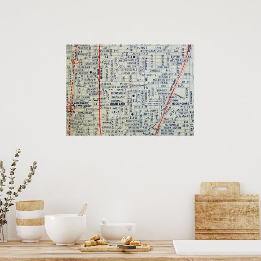 Dallas, TX  Map Poster (Keuken)