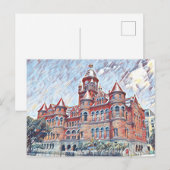 Dallas, TX Old Red Courthouse Schilderij Briefkaart (Voorkant / Achterkant)